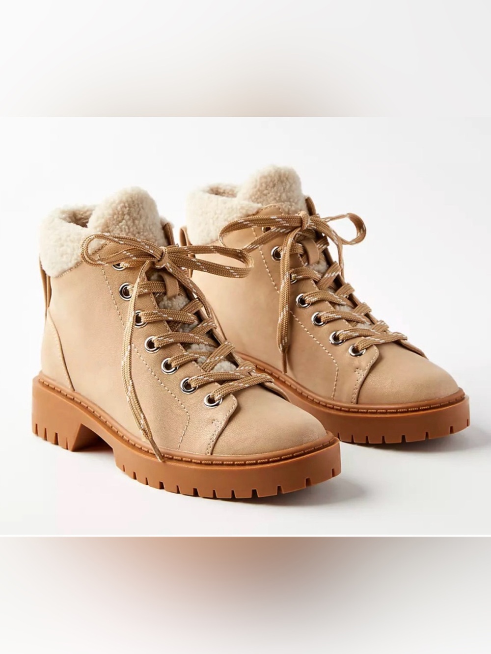 NEW ANN TAYLOR LOFT SHERPA TRIM HIKING BOOTS SIZE 9.5